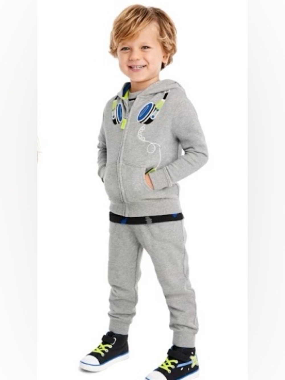 Gymboree Boys ‘Rock Academy’ Gray 3-piece Set: Hoodie, Top, Joggers Size 7 - Picture 16 of 16